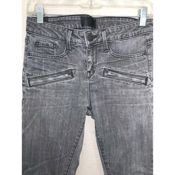 𝅺VINCE Skinny Mid Grey Denim Jeans 26” E1 Distressed - Picture 4 of 7